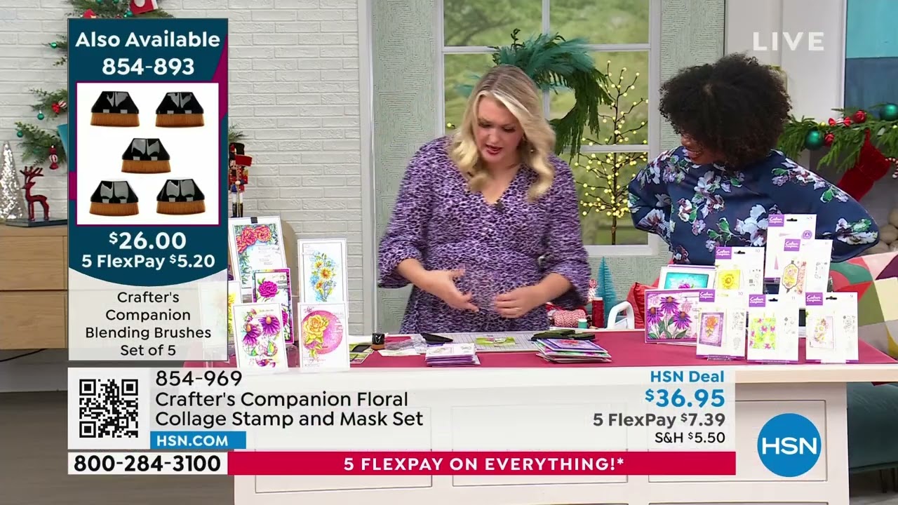 Crafter's Companion Floral Collage Stamp and Mask Set