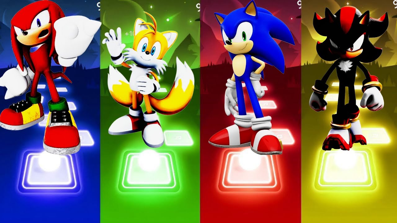 Knuckles 🆚 Tiles 🆚 Sonic the Hedgehog 🆚 Shadow the Hedgehog| Tiles Hop EDM Rush