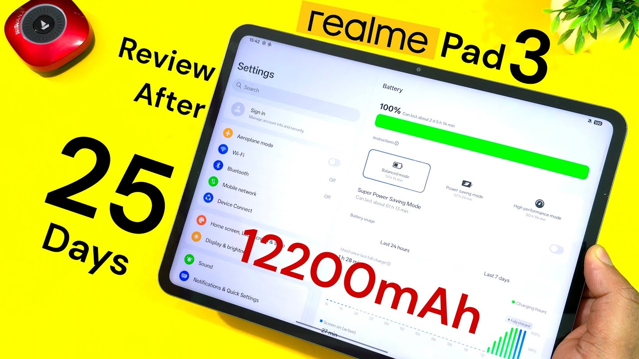 Батарея Realme Pad 3 после 25 дней использования 🔥🔥🔥 #realmepad3
