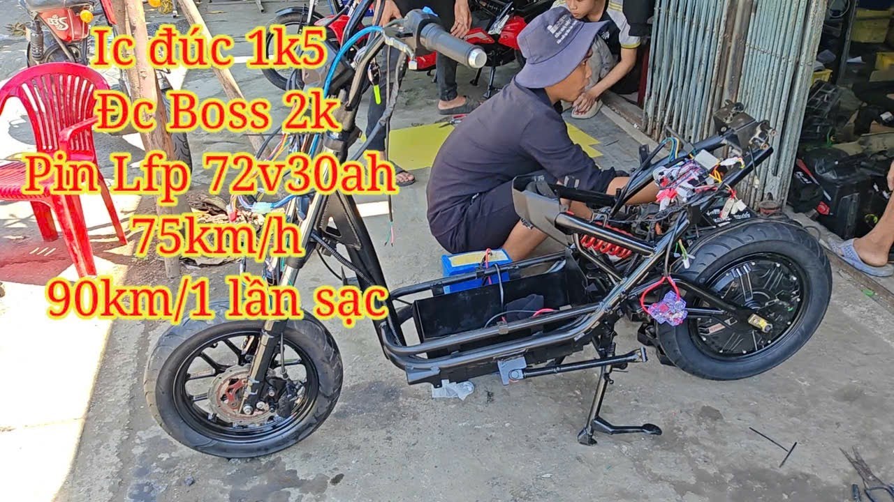 Xmen độ ic đúc 1k5 động cơ boss 2k pin Lfp 72v30ah | xe điện thiên phát