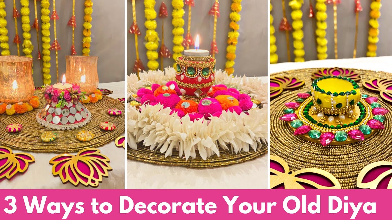 3 Easy Diya Decoration Ideas at Home | Diwali Decoration Ideas 2022 |
