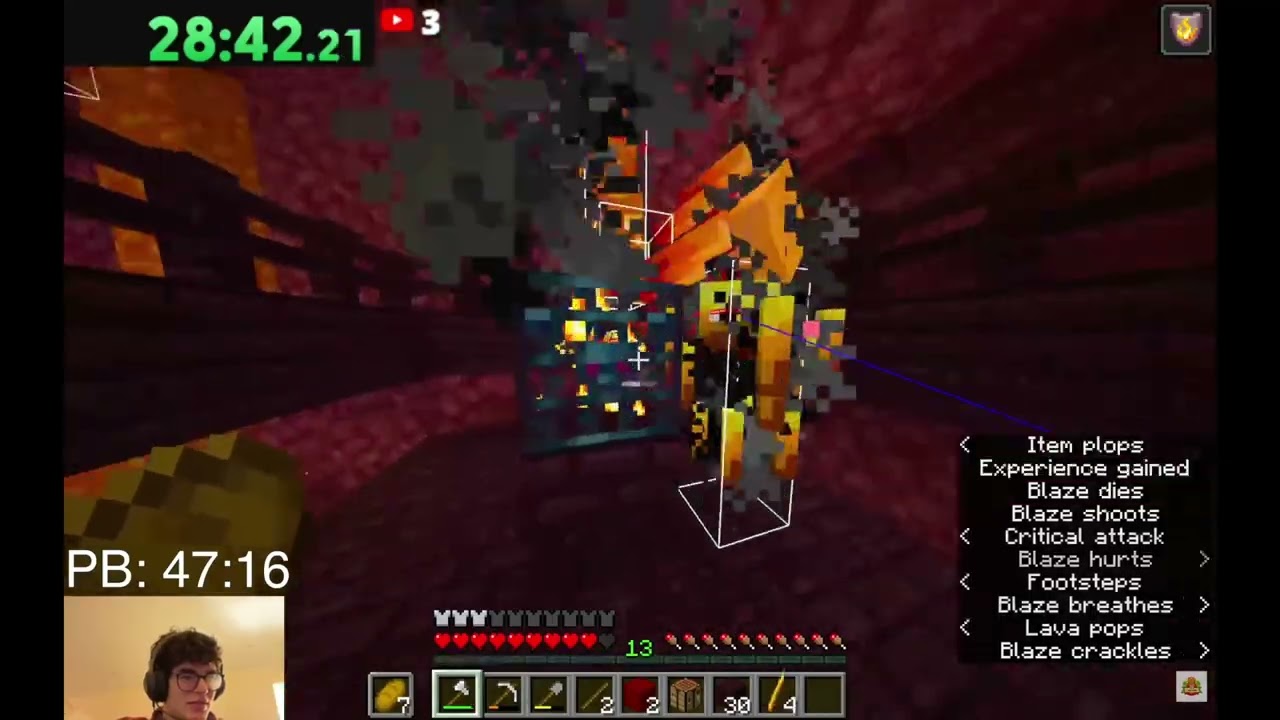 1/6400 Blaze Rates RUINS PB Minecraft Speedrun