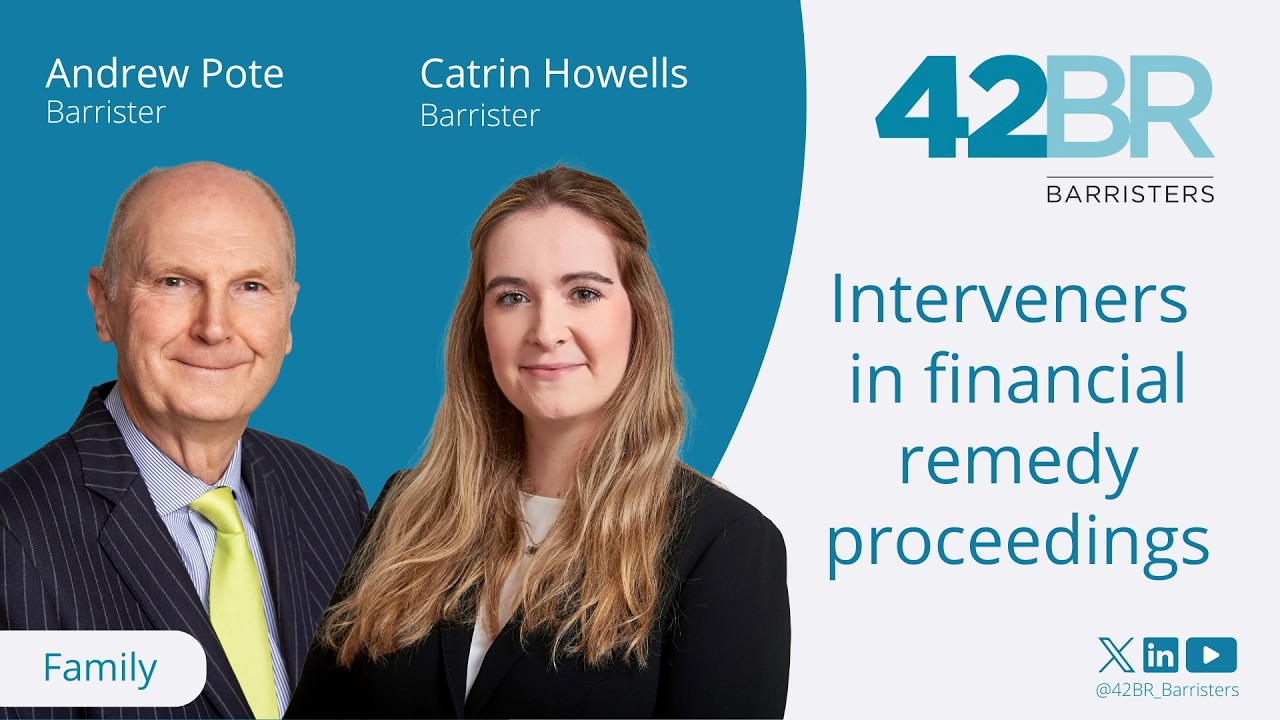 Interveners in financial remedy proceedings