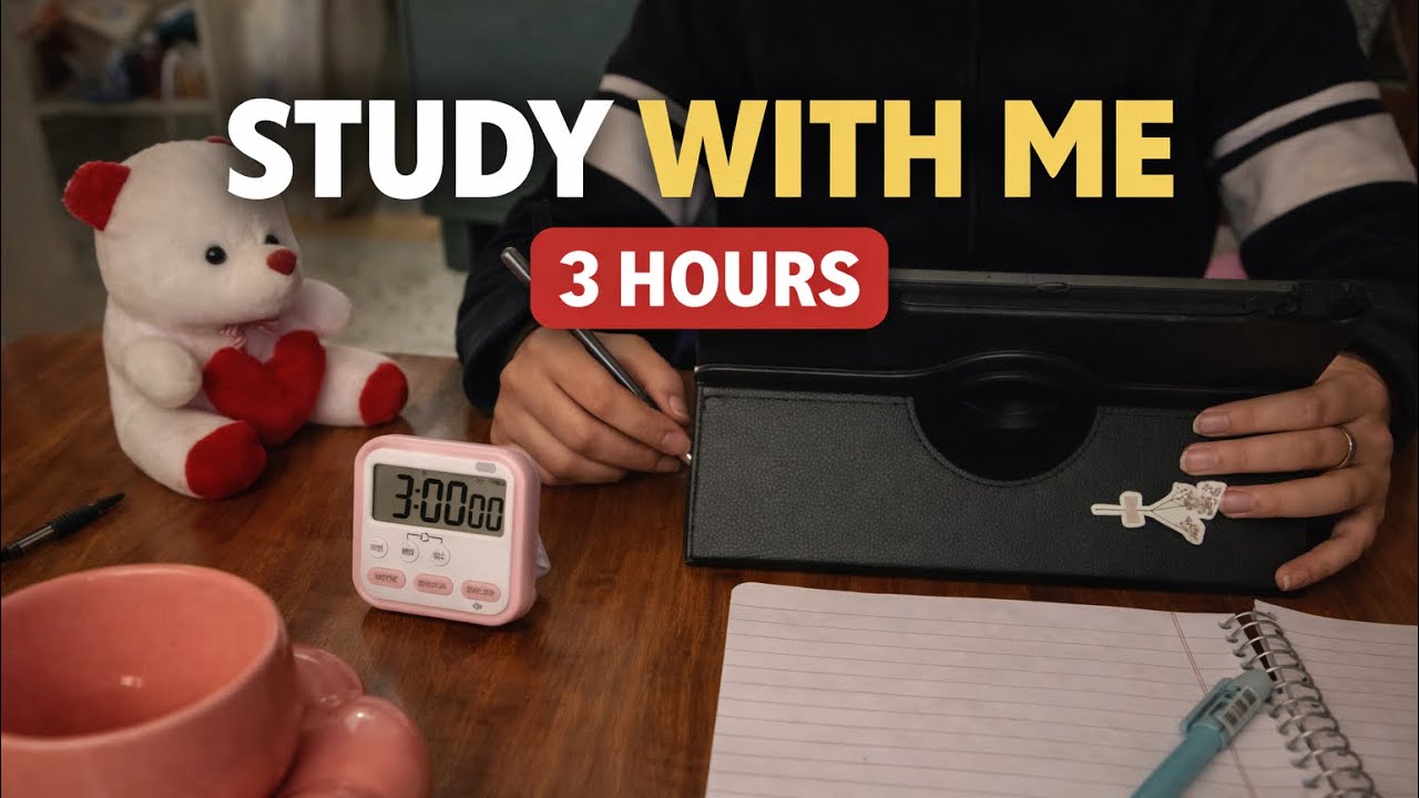 3-HOUR STUDY WITH ME | No Breaks | Fire  Crackling 🔥 | No Music | NEW SEMESTER PLANNING 📚
