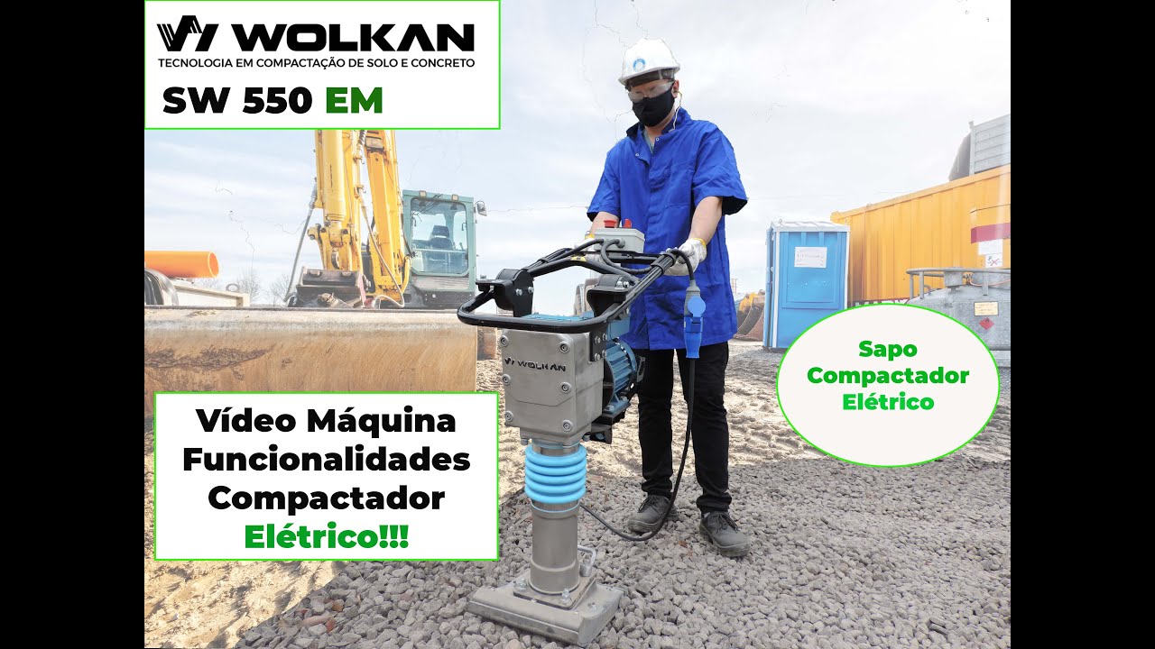 COMPACTADOR DE SOLO EL&Eacute;TRICO TIPO SAPO MODELO SW 550 EM. #compactadores #pisoindustrial #obras