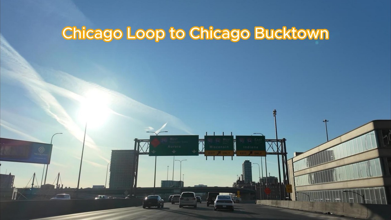 Driving from Chicago Loop to Chicago Bucktown via I-90 Expressway
