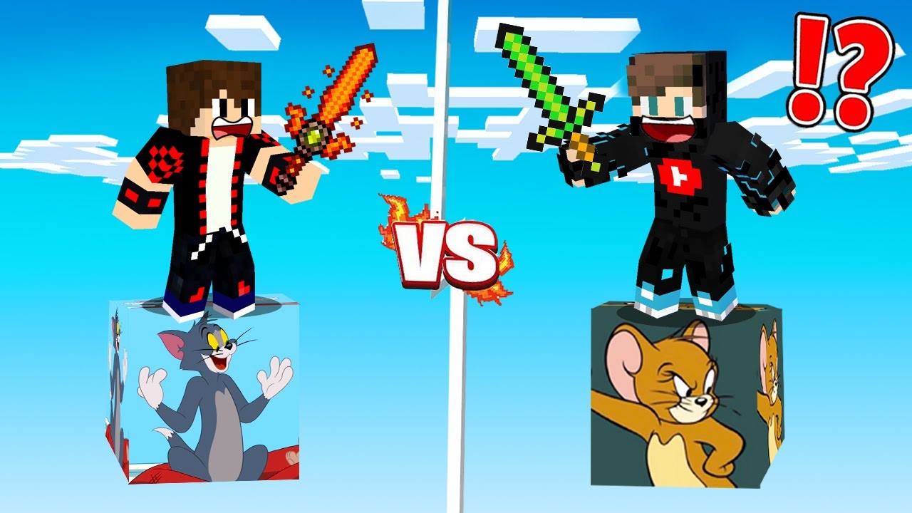 ماين كرافت : حـرب بلوكات حظ الأطفـال ولكن توم ضد جيري !!؟ 🔥😱