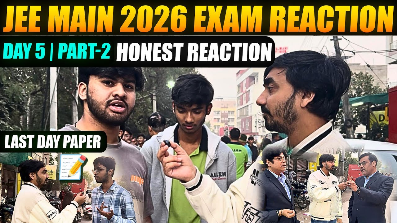 JEE Mains 2026 Last Day Evening Shift Paper 📝 Reaction from Kota | Honest Feedback | Day-5 | #jee 