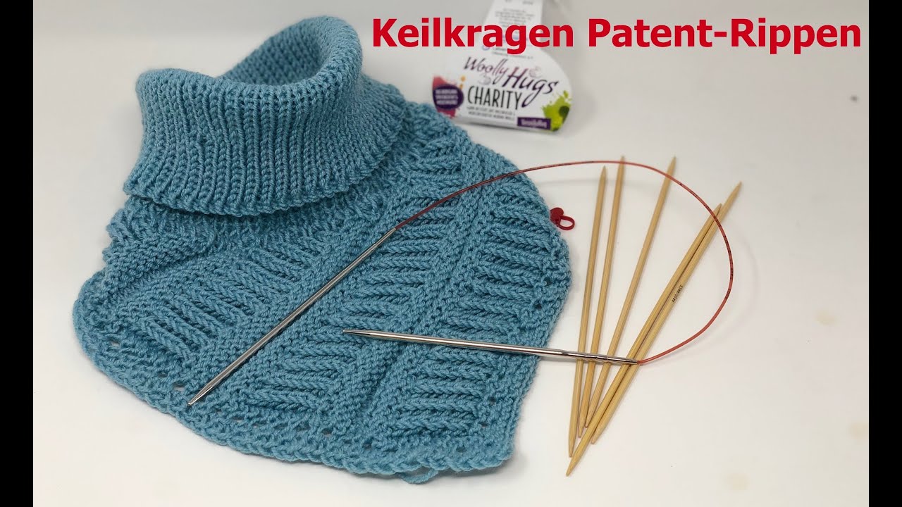 Keilkragen Patent-Rippen stricken - Woolly Hugs CHARITY