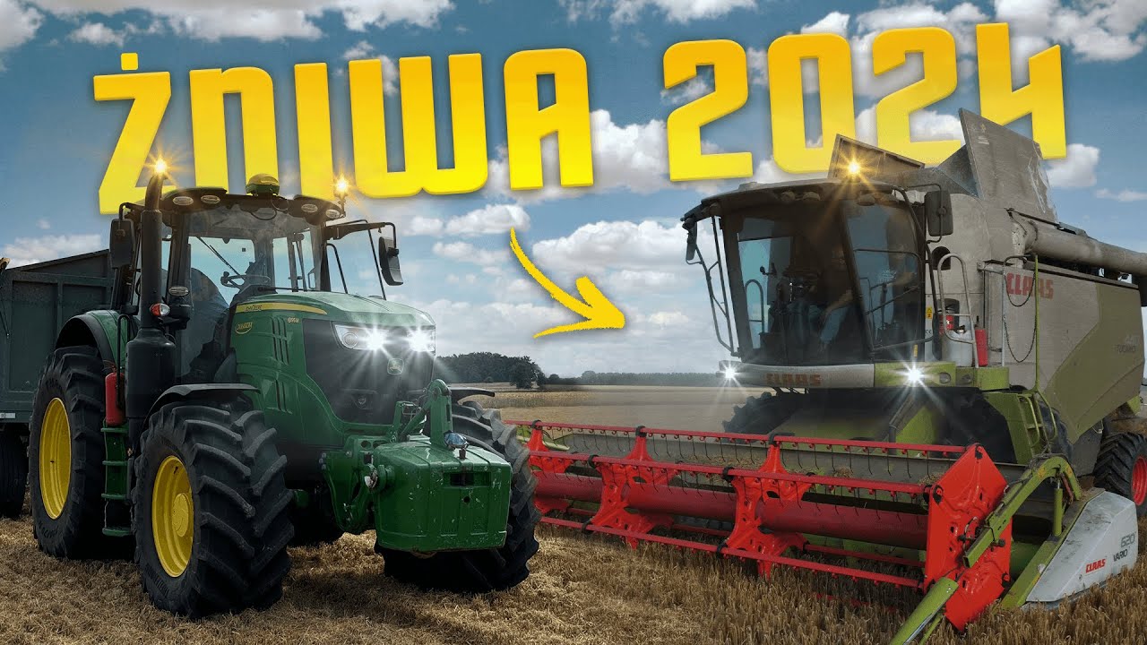 🇵🇱Pierwsze żniwa 2024!㋛︎Deszcz zgonił z pola?!?㋛︎Jęczmień pod kose!㋛︎2xJohn Deere㋛︎Claas㋛︎4K