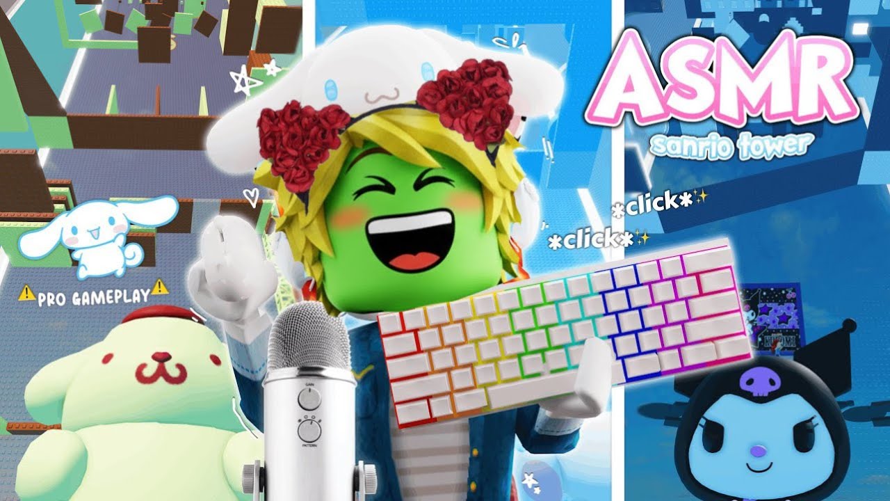 ROBLOX Sanrio Troll Tower but it's KEYBOARD ASMR... *VERY CLICKY*/ASMR gameplay...