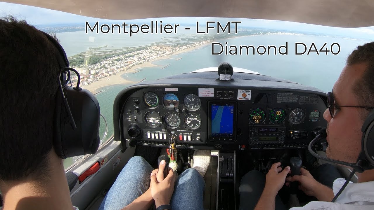 Diamond DA40 - F-HOBB - Vol dans le secteur de Montpellier + Low pass