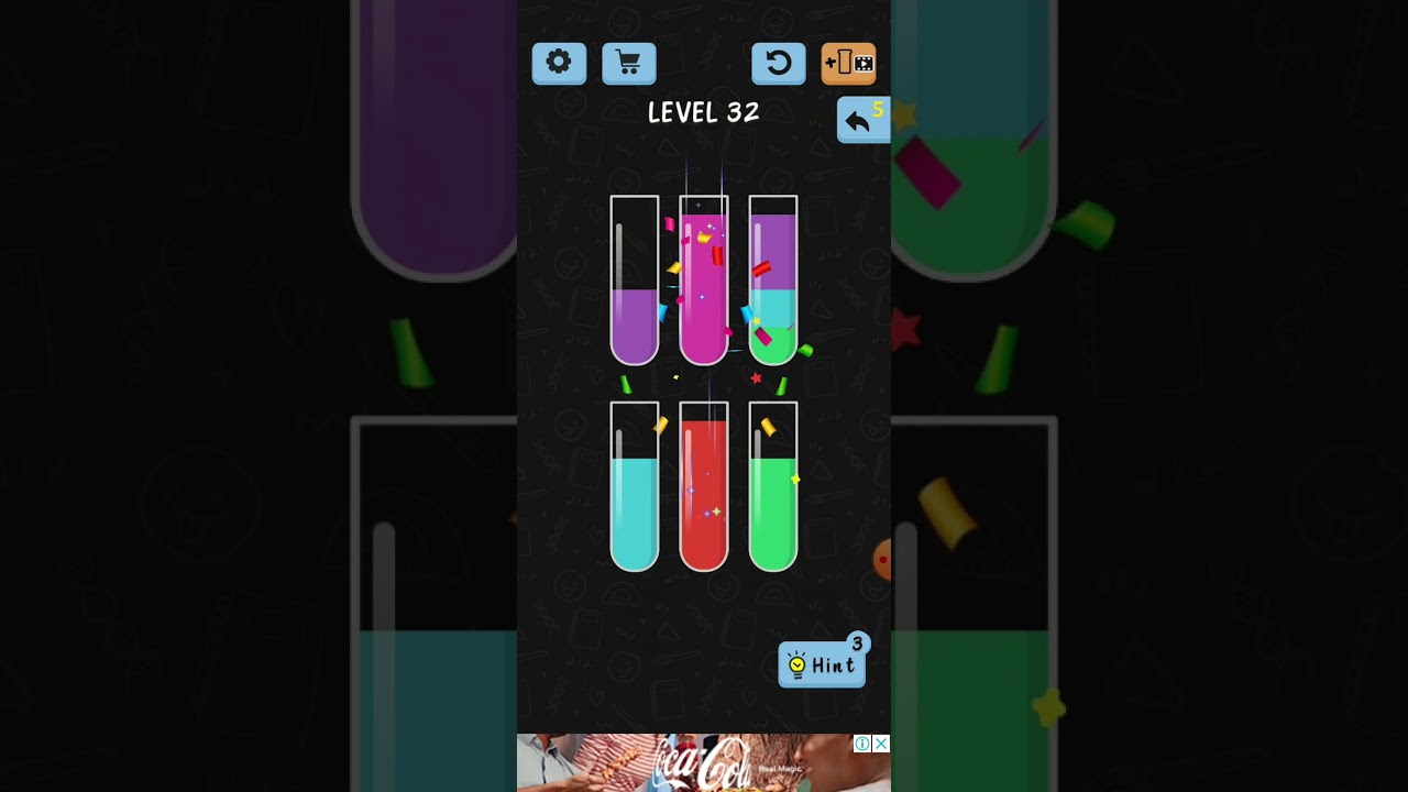 water sort level 32 help/ clearance solution