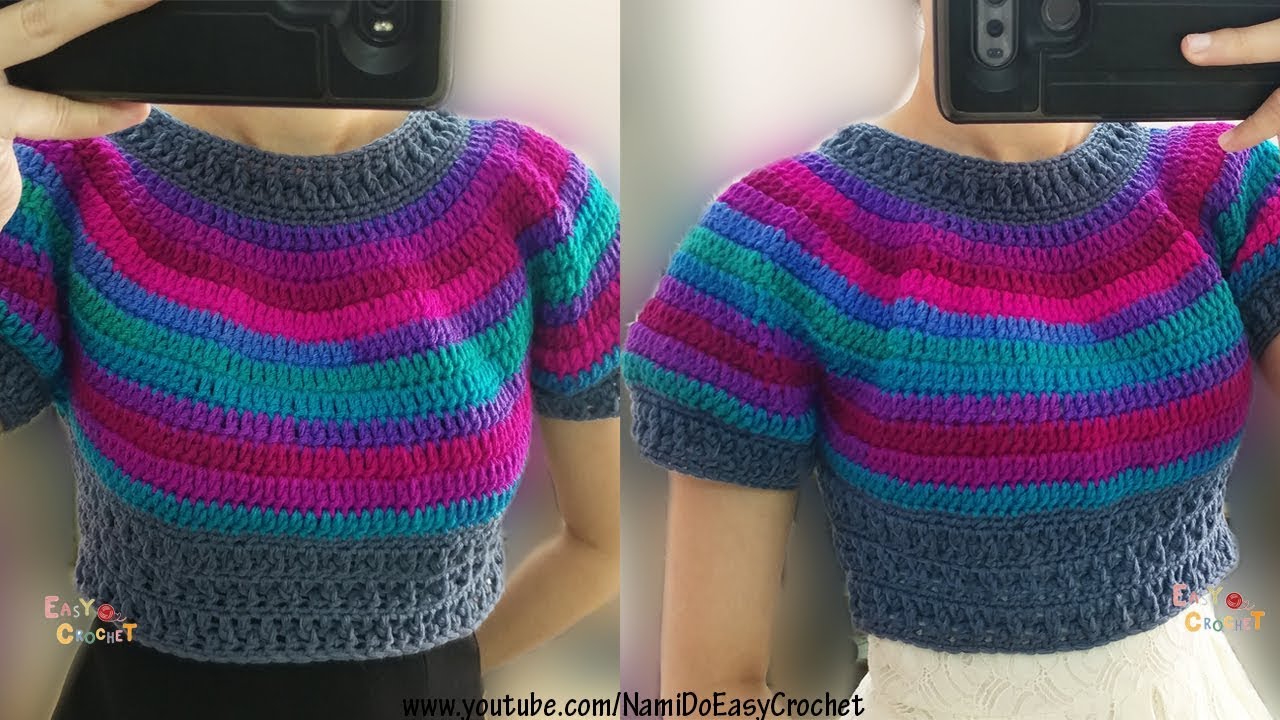 Easy Crochet: Crochet Crop Top for Autumn and Winter #02