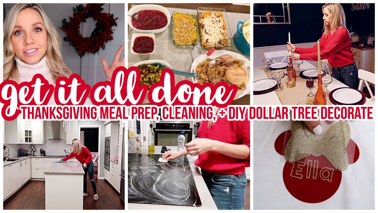 *NEW* GET IT ALL DONE! CLEAN WITH ME, DIY DOLLAR TREE DECORATE WITH ME 2019, THANKSGIVING MEAL PREP