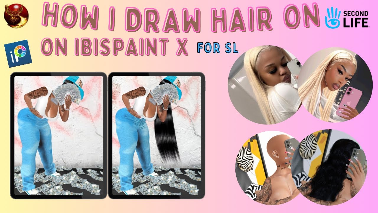 How I Draw Hair on IbisPaintX for SecondLife