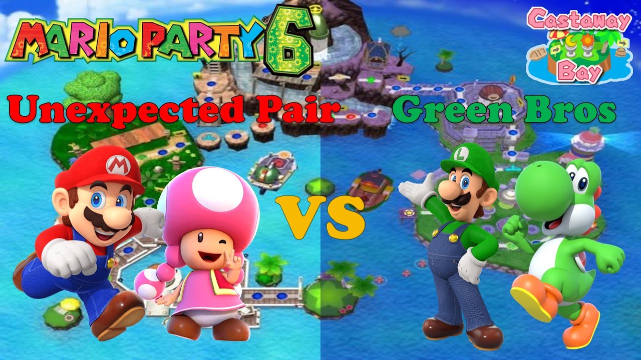 Mario Party 6 - Mario & Toadette vs Yoshi & Luigi - Castaway Bay