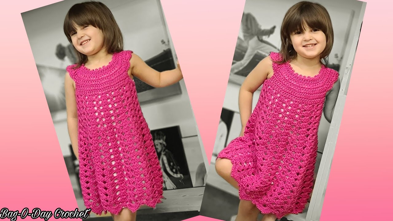 Easy Crochet Dress | Crochet Toddler Dress | Crochet Summer Dress | Bagoday Crochet Tutorial