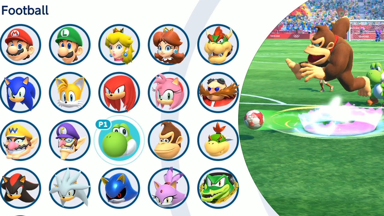 Mario and Sonic at the Tokyo 2020 Olympic Games Football All Character | Vmgaming