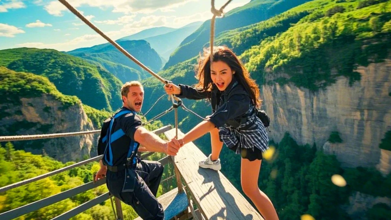 Bungee Jumping With Rope In Beautiful Place:Asmr Bungee Jumping#funny#travel#bungee