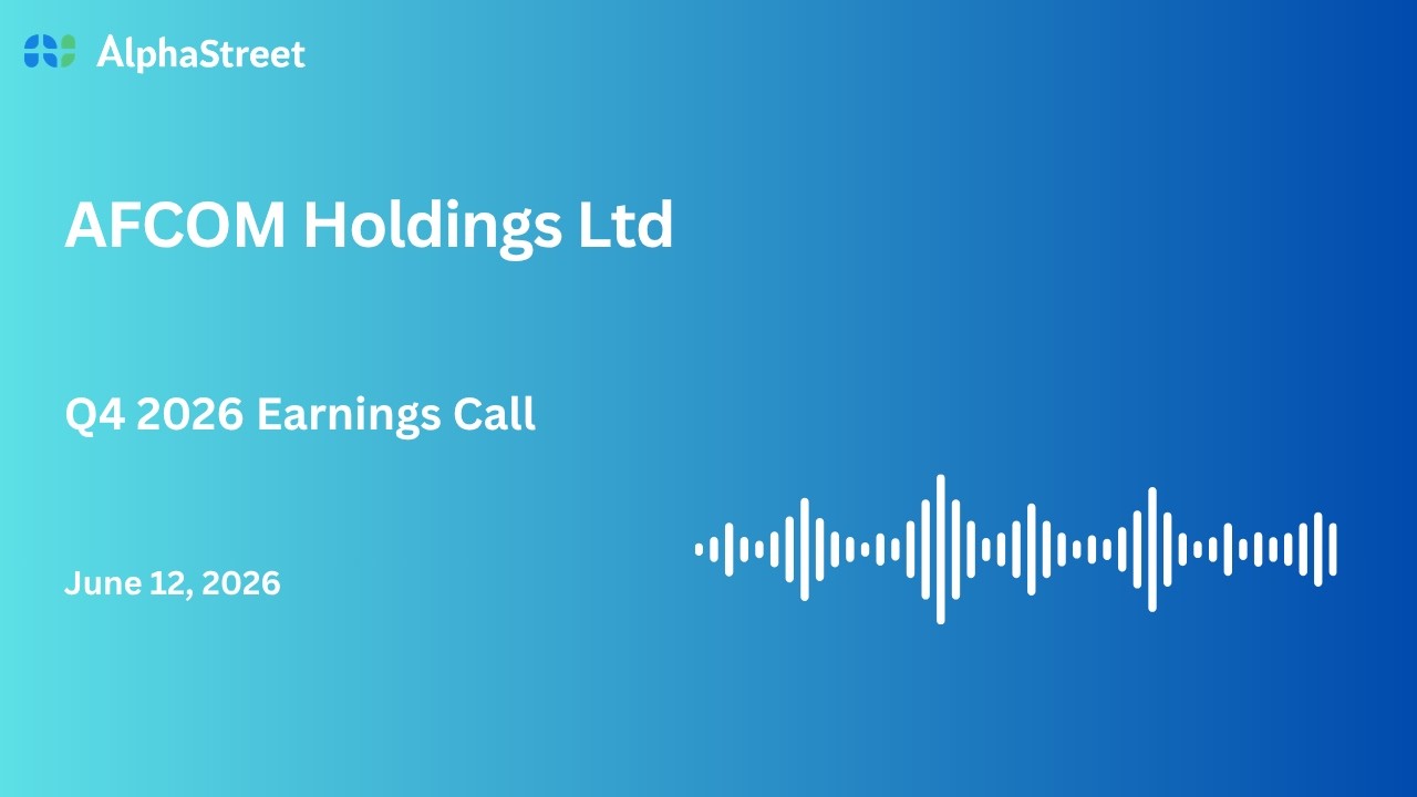 Конференц-колл AFCOM Holdings Ltd по финансовым результатам за 4 квартал 2025-26 финансового года