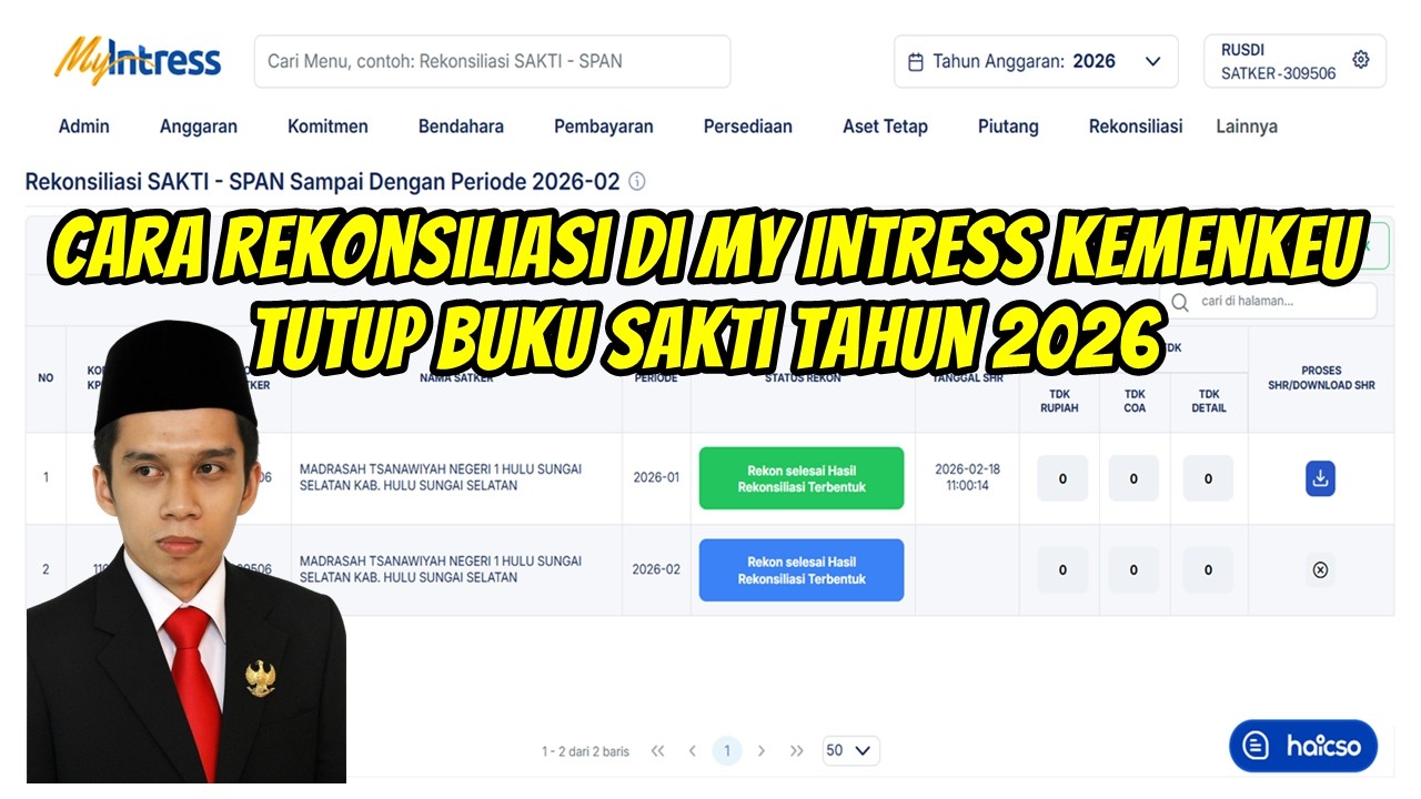Cara Rekonsiliasi Sakti di My Intress Kemenkeu & Tutup Buku Januari di Sakti Tahun 2026