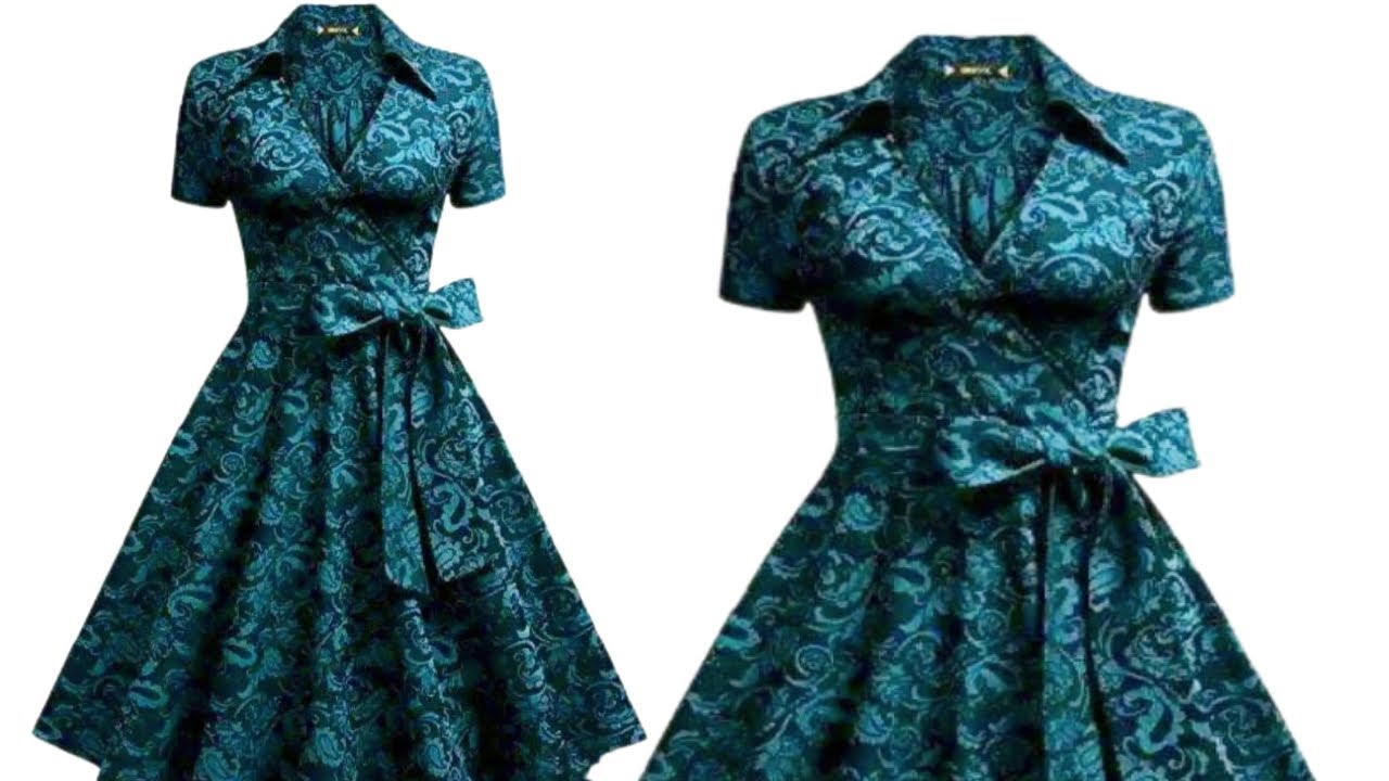 HOW TO CUT AND SEW A WRAP DRESS WITH COLLAR