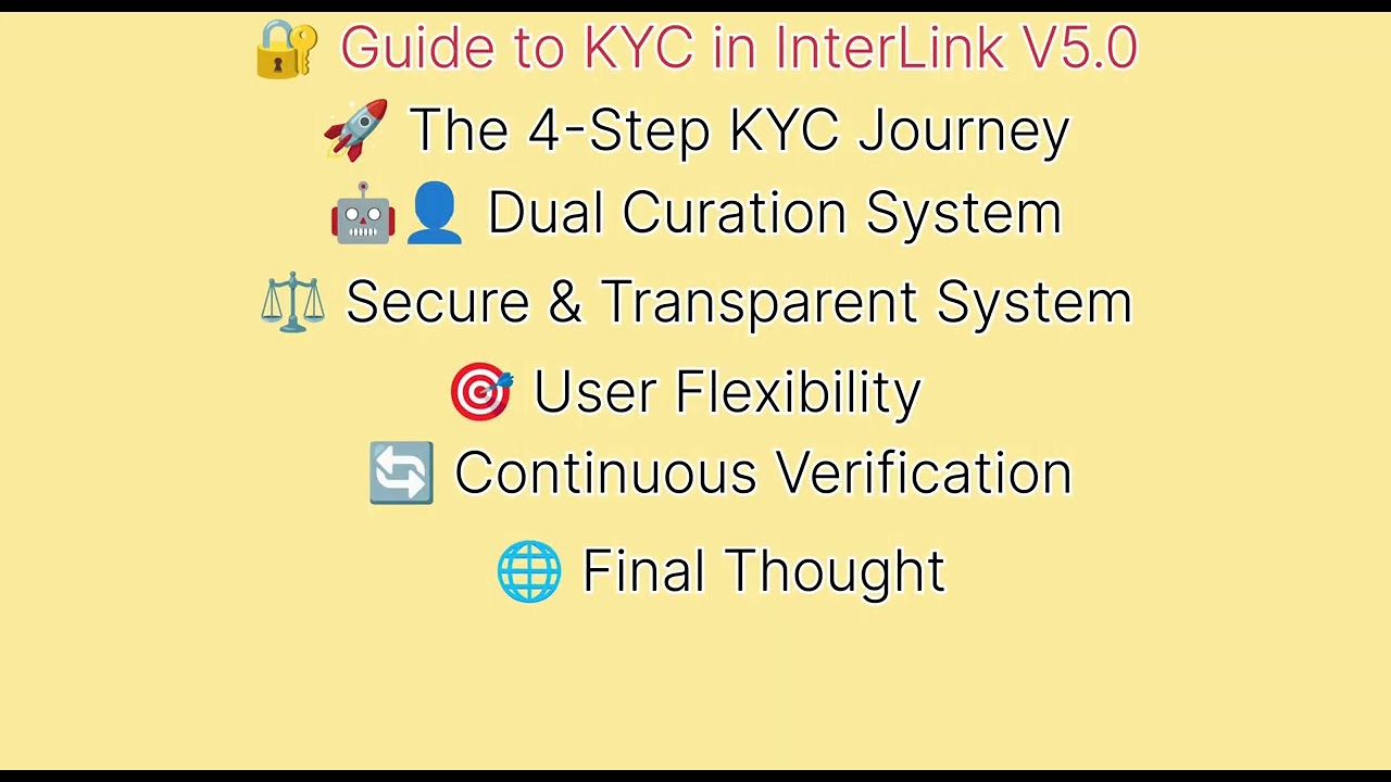 GUIDE TO KYC IN INTERLINK V5.0