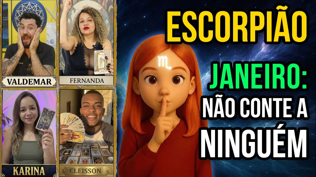 ♏ ESCORPIÃO: TAROT JANEIRO 2026 🕵️‍♂️ ALGUÉM TE VIGIA! 4 TARÓLOGOS CONFIRMAM A MESMA 