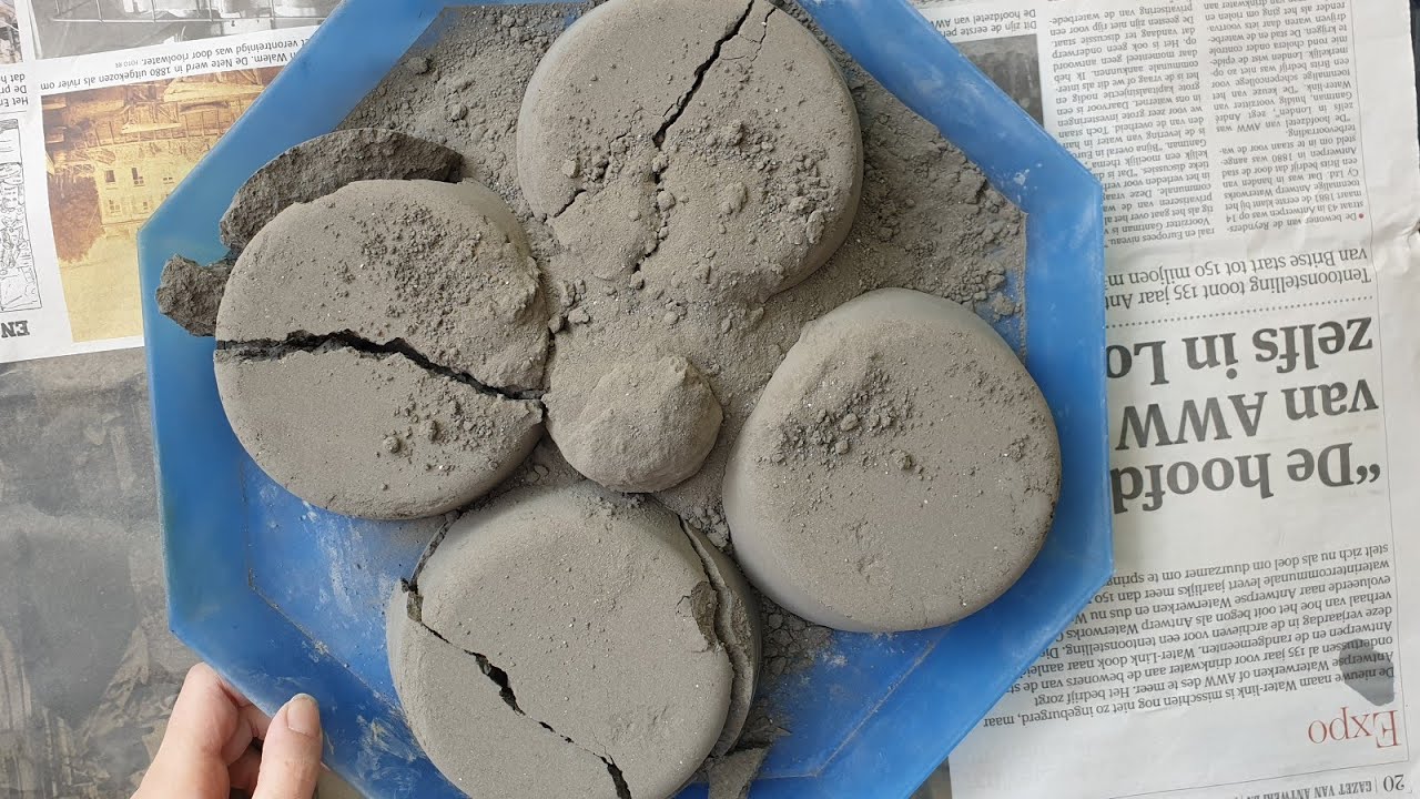 ASMR - SOFT PURE cement crumble on newspaper