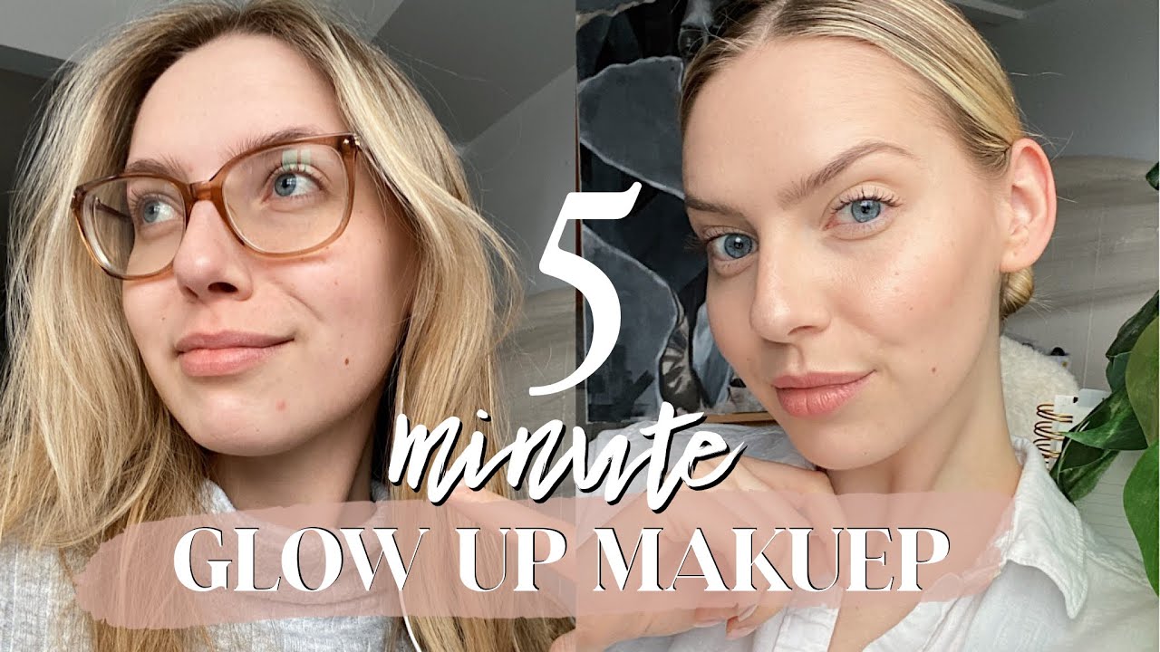 5 MINUTE GLOW UP MAKEUP LOOK || QUICK + EASY MAKEUP FOR WORK + SCHOOL | CLEAN BEAUTY
