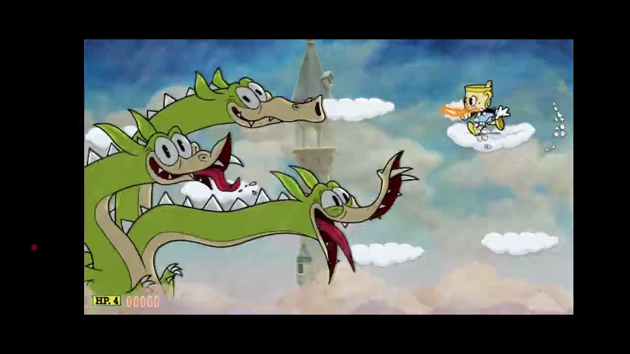Jugando cuphead, pelea contra grim matchstik