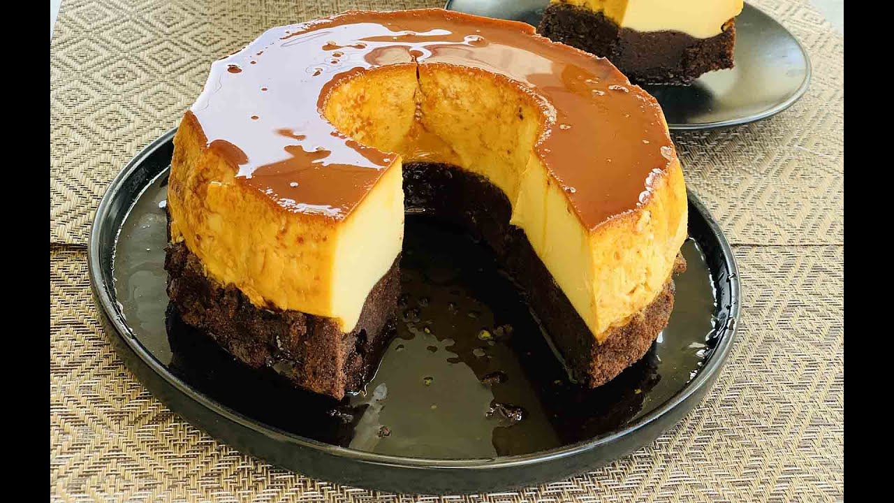 Gâteau impossible Choco Flan, trio du flan, du gâteau au chocolat et du caramel
