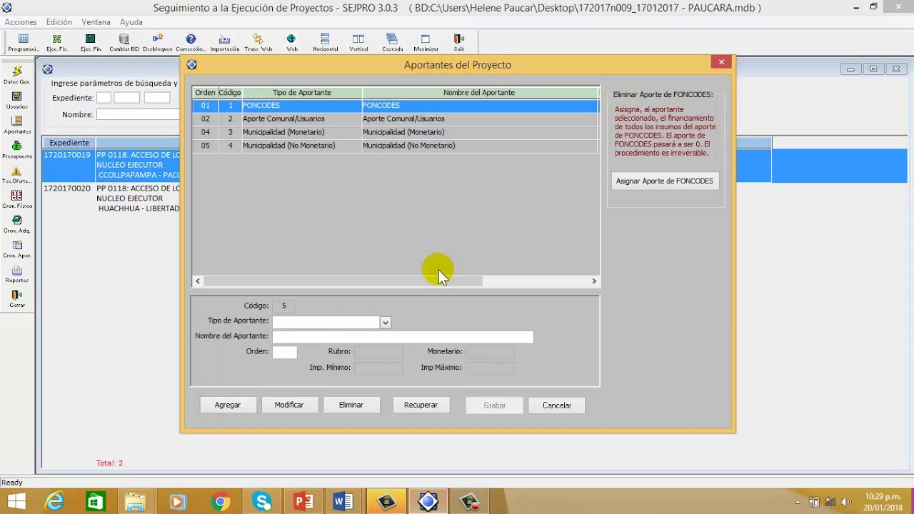 3. Gestionar Aportantes