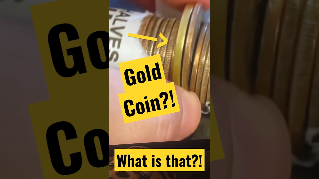 Gold Coin In A Roll! What Is It? #youtubeshorts #gold #silver #coin #bank #roll #hunting