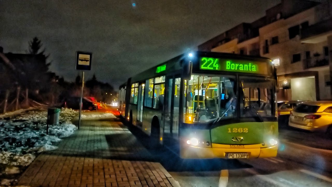 MPK Poznań Linia 224 kierunek Plewiska/Straż Pożarna(kurs wydłużony).Solaris Urbino 18lll gen.