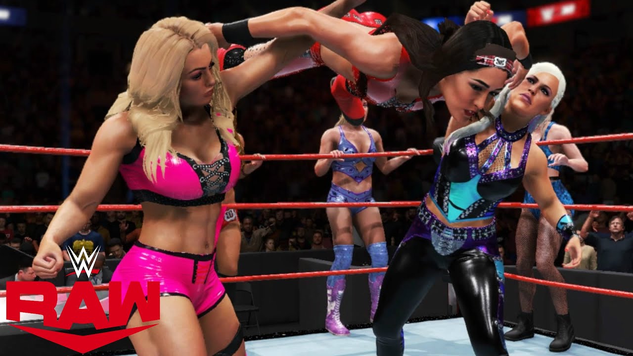 WWE 2K20 RAW MANDY,DANA,KAIRI & RHEA VS THE BELLA TWINS,LYA & CHARLOTTE
