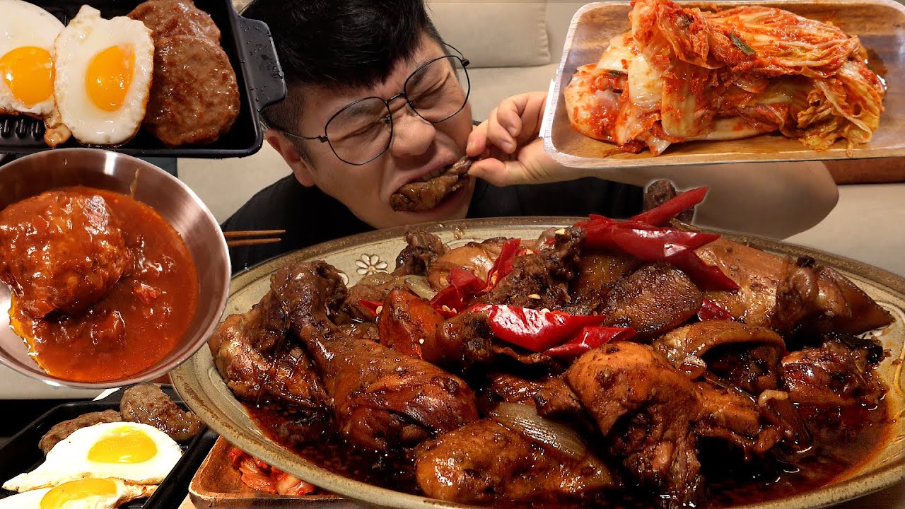ASMR Mukbang 먹방창배 찐한 매운 안동찜닭 당면사리 한식 맛집 대박 레전드 먹방 Andong Braised Chicken Legend kfood eatingshow rea