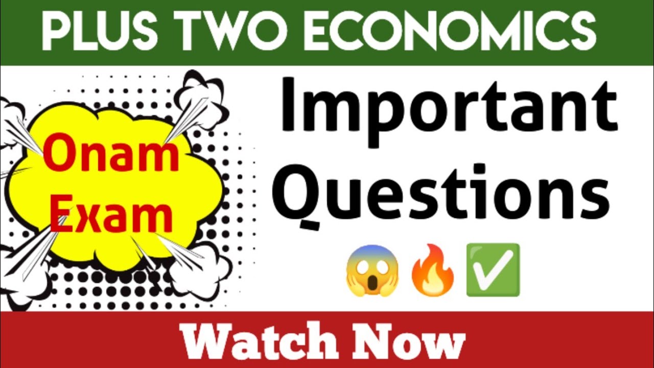 Plus Two Economics ✅ Important Questions 😱🔥Onam Exam 📌#exam#important#question #study#education#2026