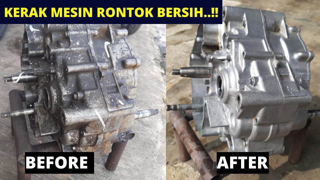 CARA CEPAT BERSIHKAN KERAK BANDEL DI MESIN MOTOR , BAHAN RACIKAN SENDIRI, KOTORAN RONTOK.