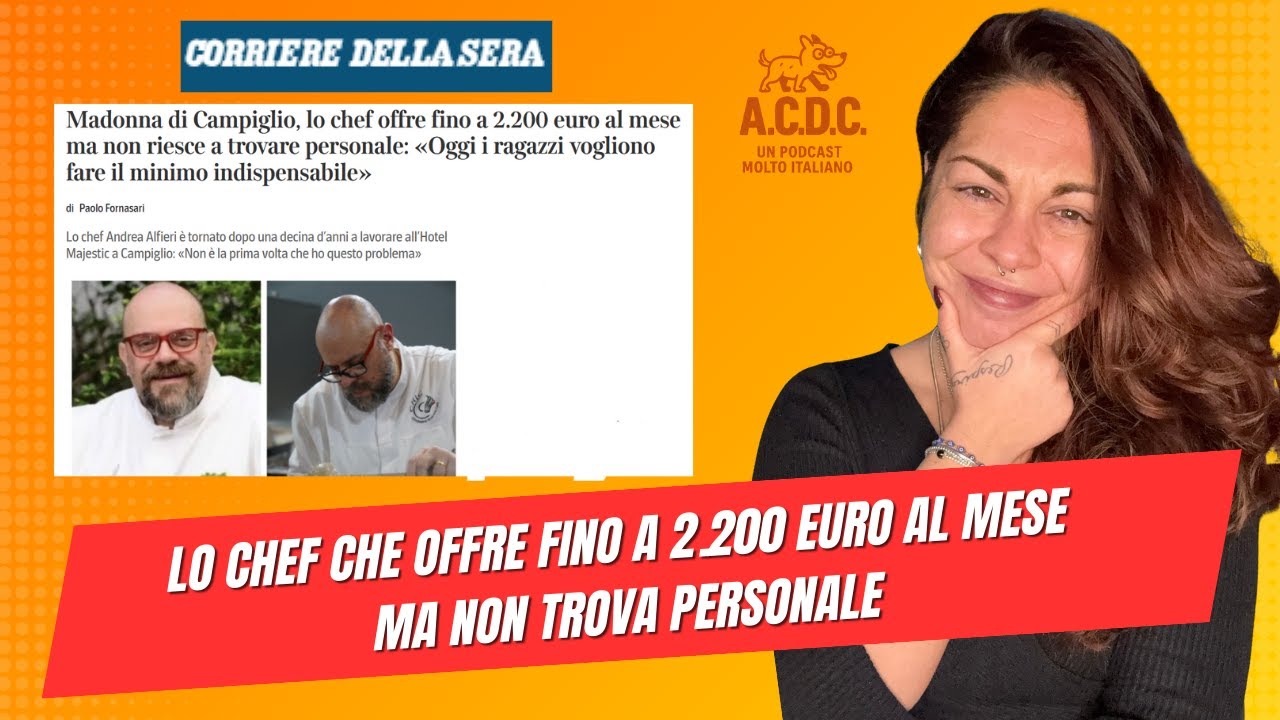 Lo chef che offre fino a 2.200 euro al mese e si lamenta di non riuscire a trovare personale