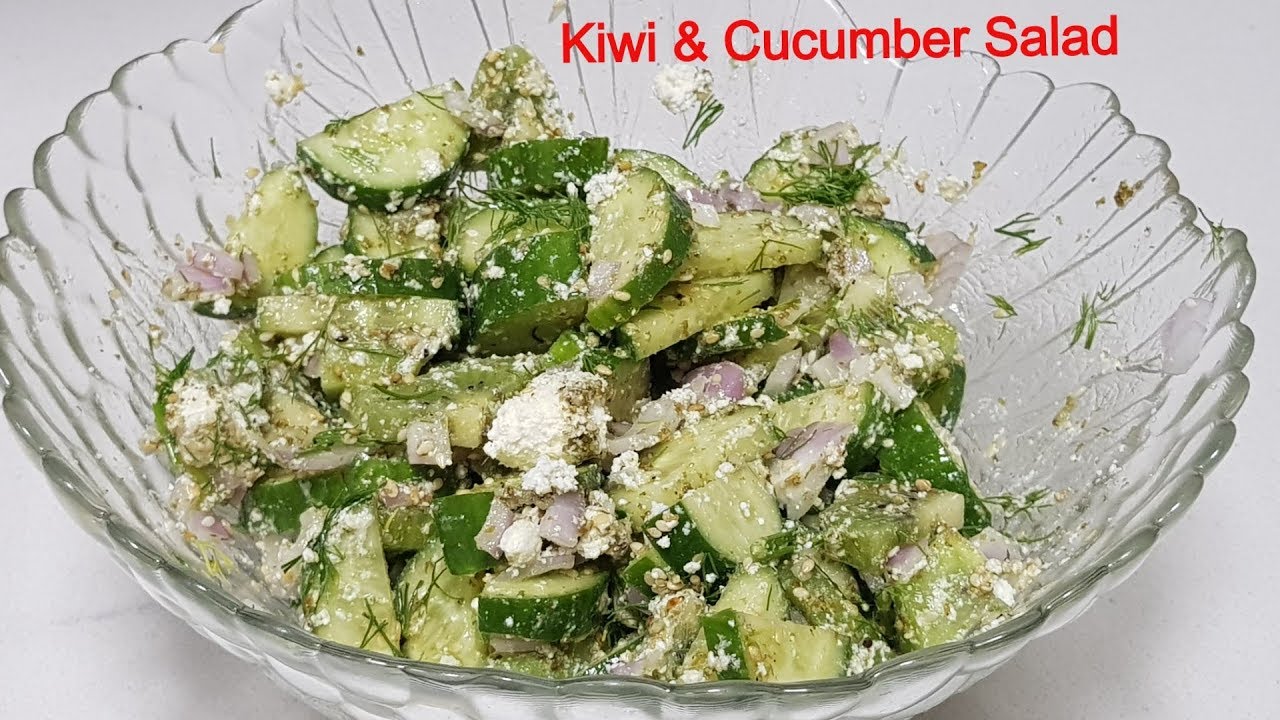 Refreshing & Healthy - Kiwi Cucumber Salad// Summer Salad// Middle Eastern  Salad