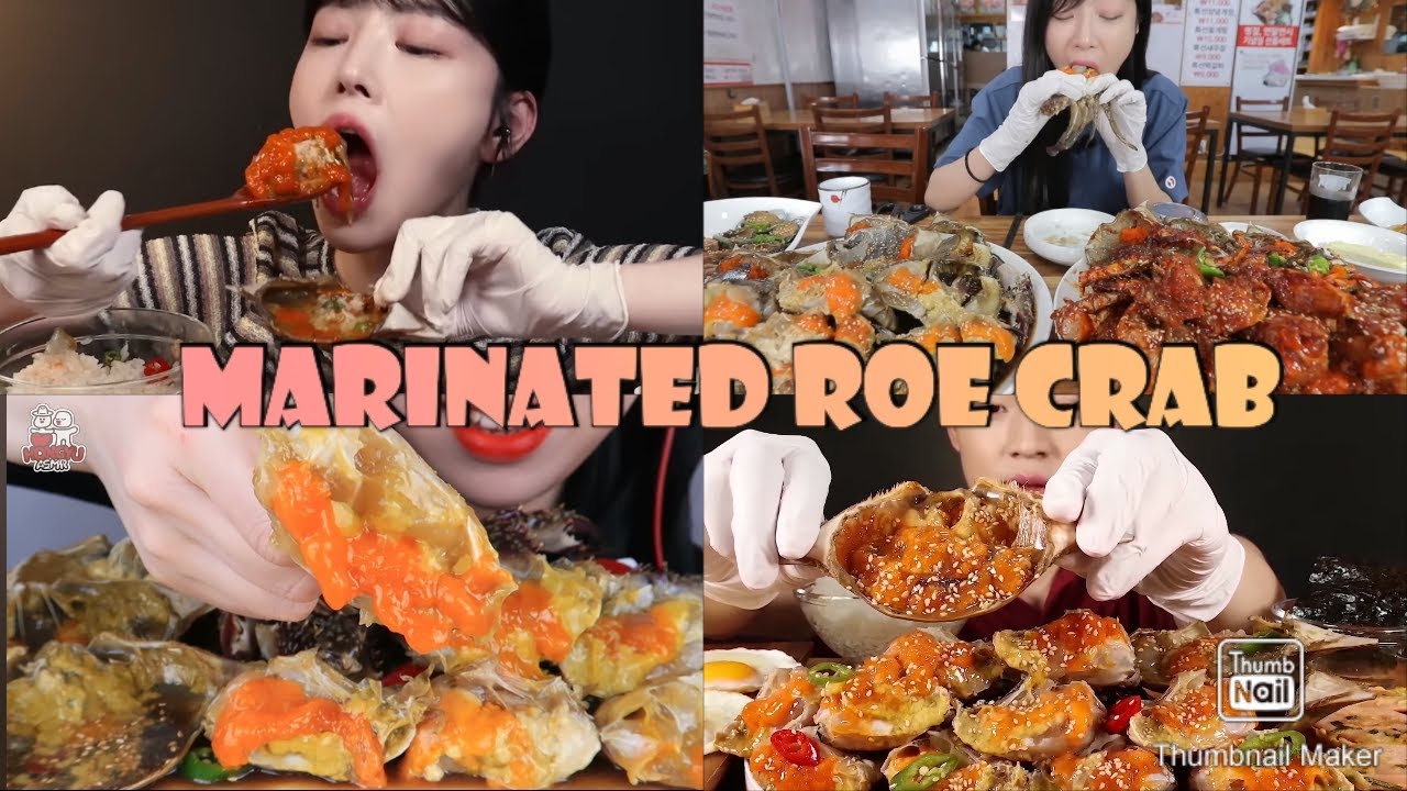 ASMR| SOY & SPICY MARINATED RAW CRAB |mukbang compilation