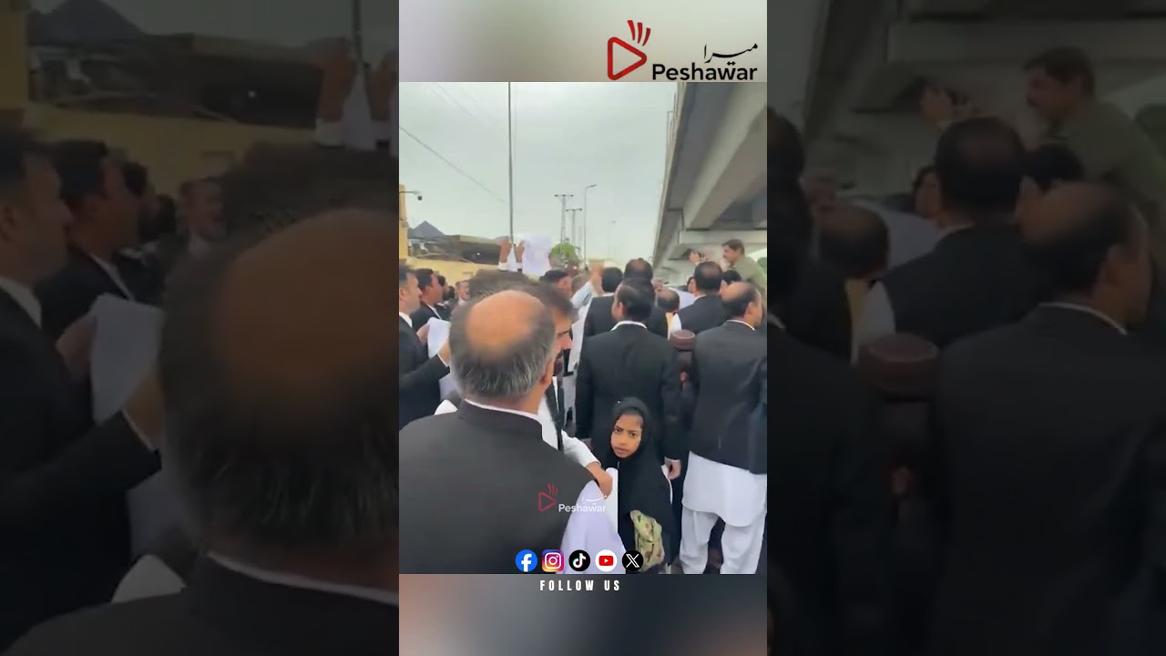 Lawyers Protest Against Governor's Rule and Emergency Outside Peshawar High Court
