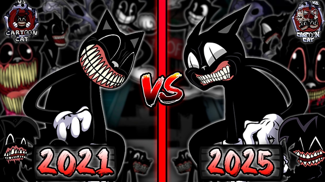 FNF': Vs Cartoon Cat 2.0 - FULL COMPARISON (all songs from v1.5 vs v2) (cc full week old vs new)
