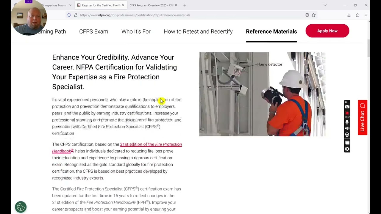 Certified Fire Protection Specialist (CFPS) update 2025!