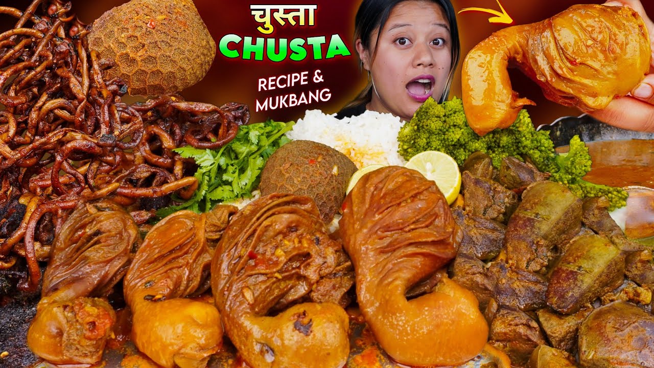 🔥 Bihari Mutton Chusta Recipe + Mukbang 🌶️ | Cooking & Eating Liver, Innards & Sayapatri