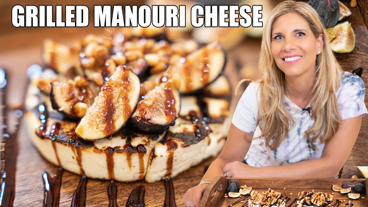 Nikki's Grilled Manouri Cheese with Figs | Grilled cheese Appetizer Recipe