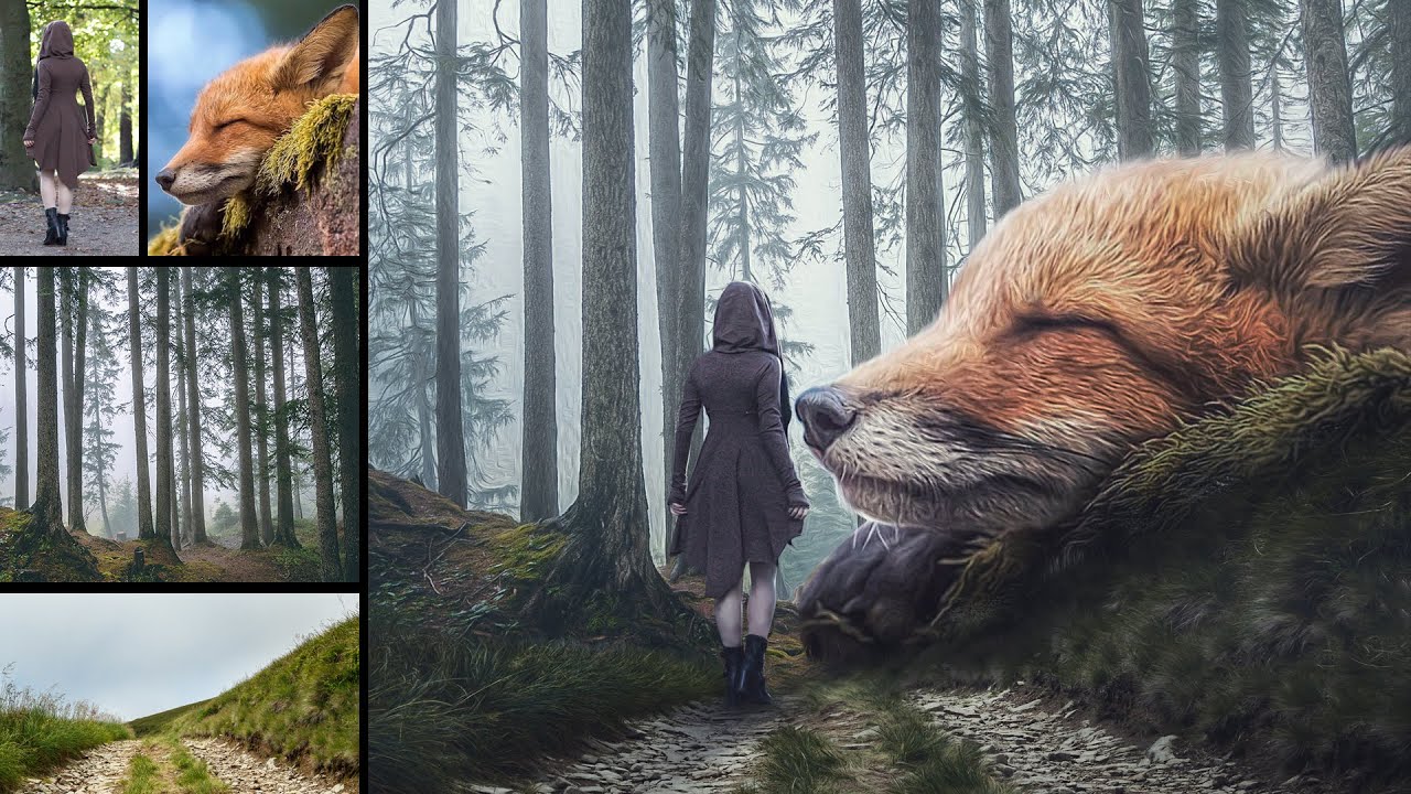 Surreal Sleeping Fox Photo Manipulation Photoshop Tutorial