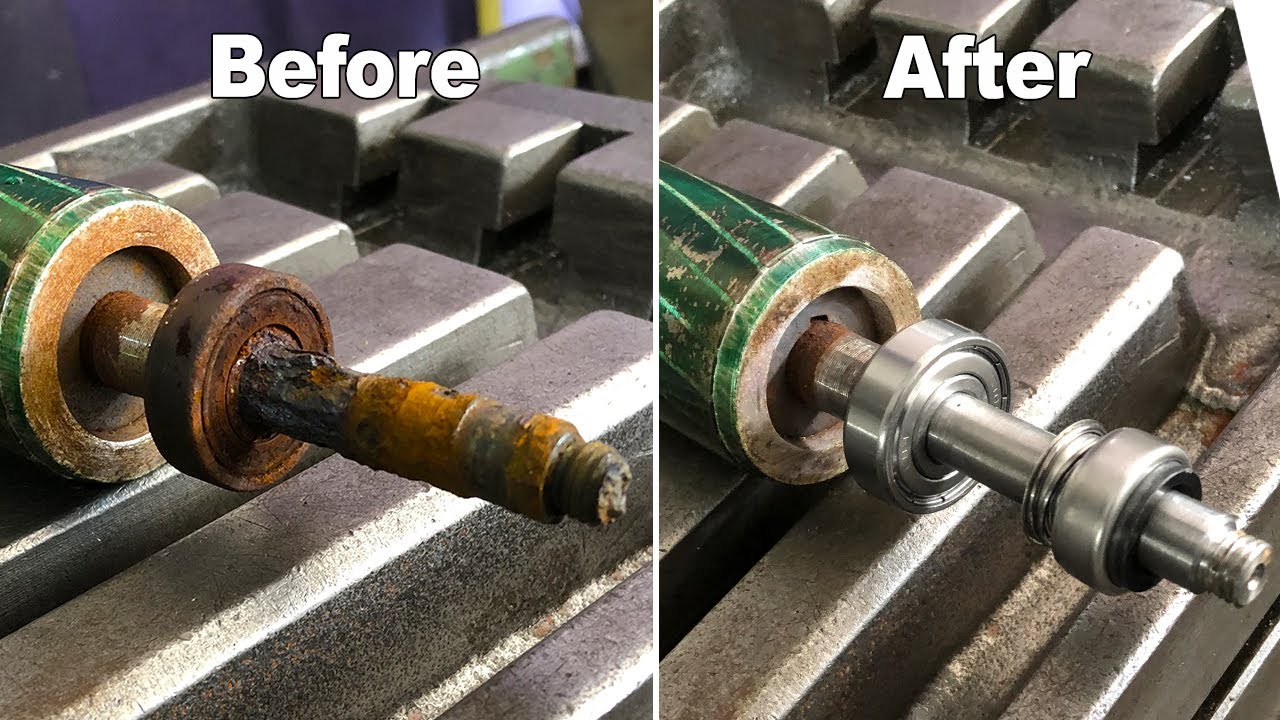 Broken motor shaft restoring - Reparing a rusted & broken water pump motor shaft